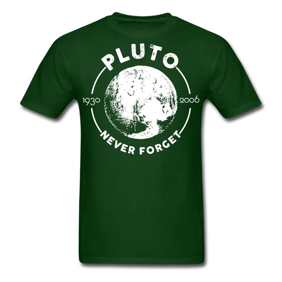Pluto Never Forget 1930 - 2006 Vintage shirt Solar System Planet Science T-shirt - forest green
