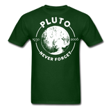 Pluto Never Forget 1930 - 2006 Vintage shirt Solar System Planet Science T-shirt - forest green