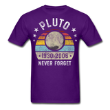 Pluto Never Forget 1930 - 2006 Vintage shirt Solar System Planet Science T-shirt - purple