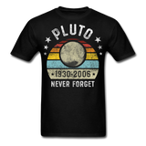Pluto Never Forget 1930 - 2006 Vintage shirt Solar System Planet Science T-shirt - black