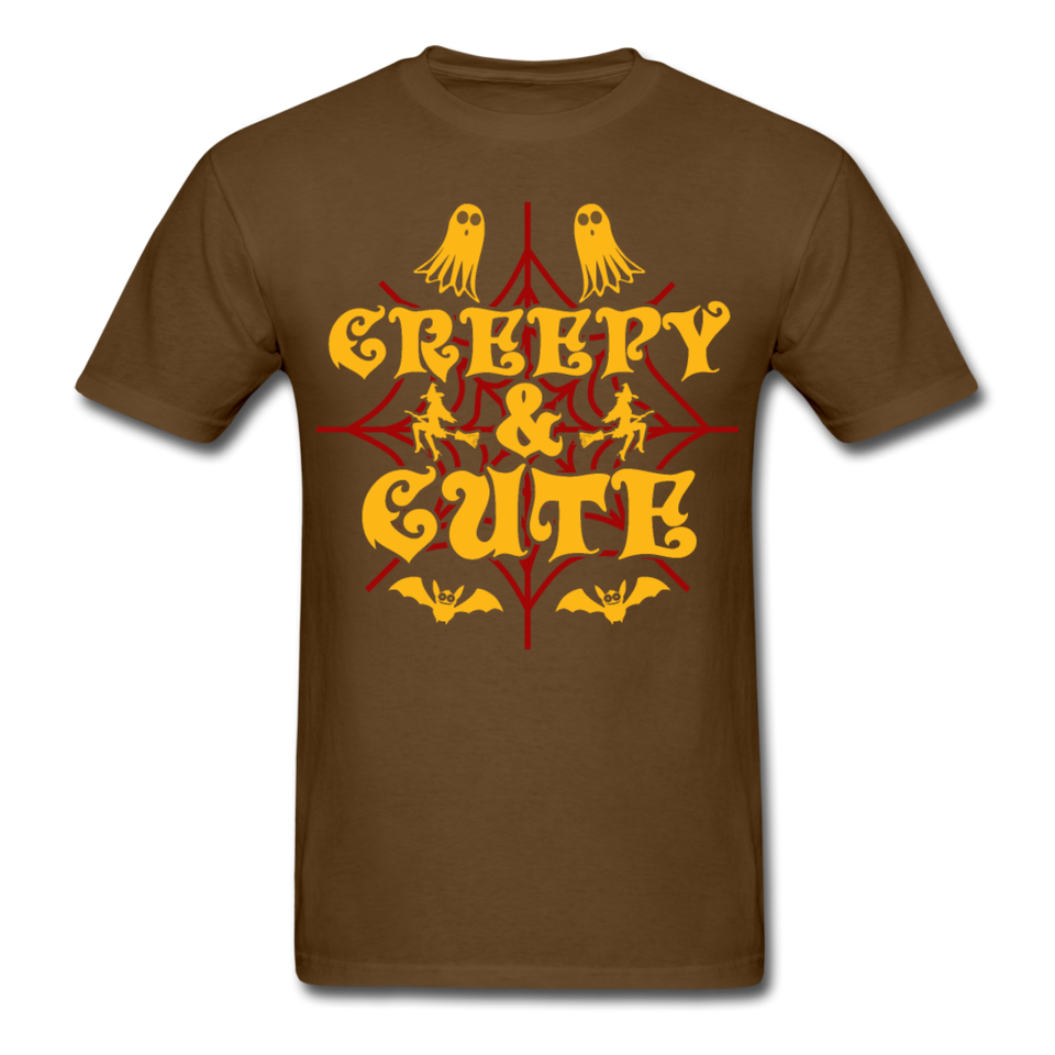 Creepy and Cute shirt Funny Halloween Witch Ghost T-Shirt - brown
