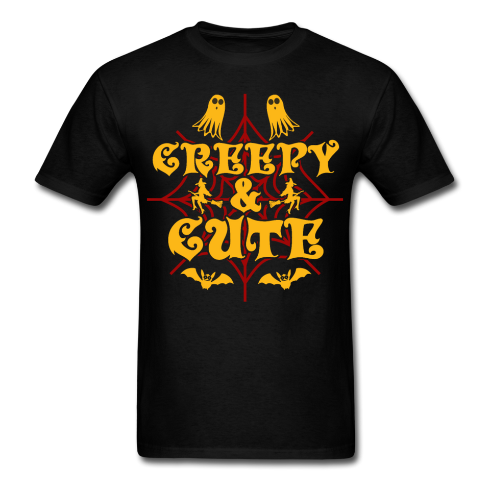 Creepy and Cute shirt Funny Halloween Witch Ghost T-Shirt - black