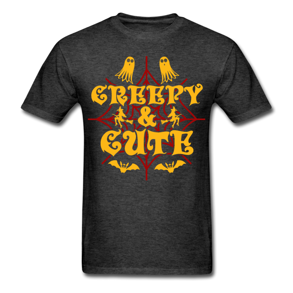 Creepy and Cute shirt Funny Halloween Witch Ghost T-Shirt - heather black