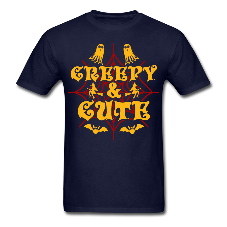 Creepy and Cute shirt Funny Halloween Witch Ghost T-Shirt - navy