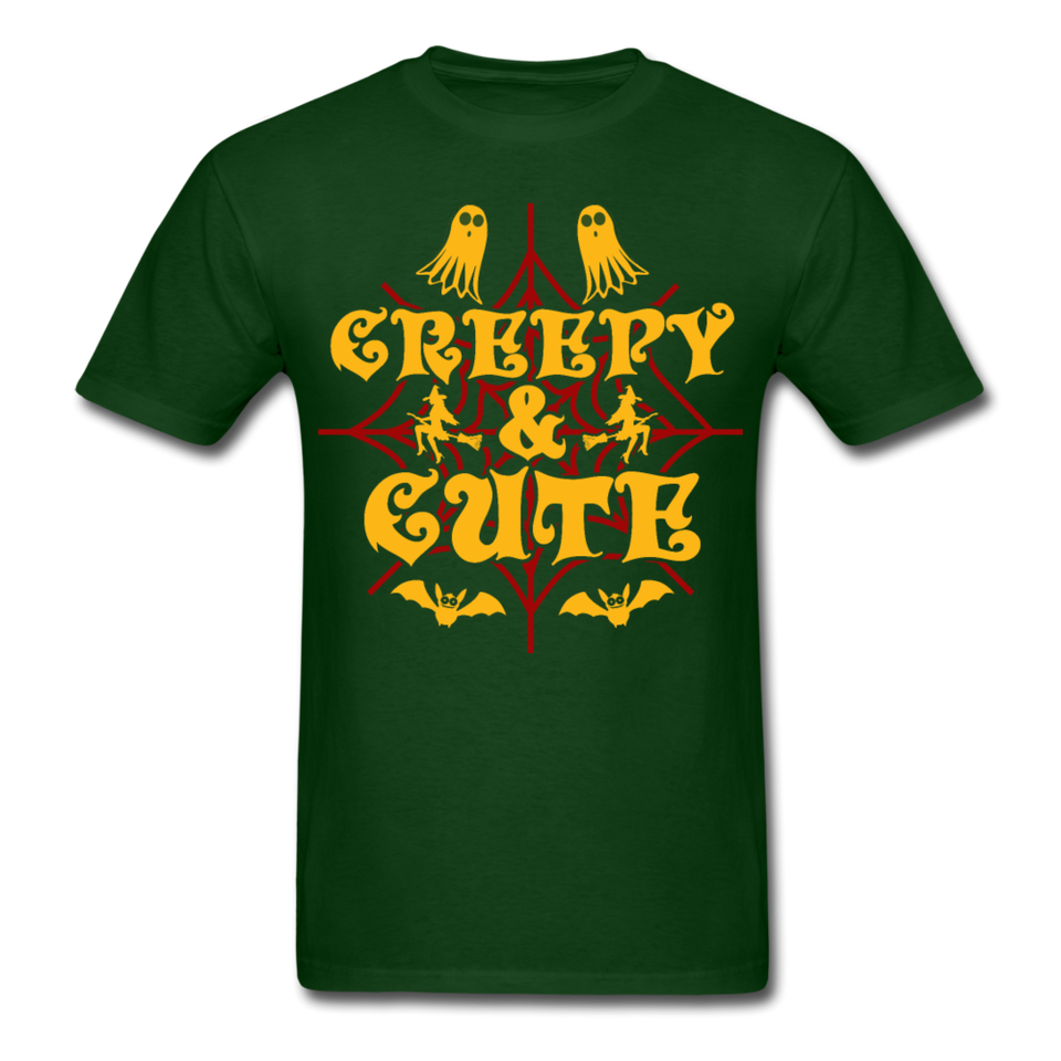 Creepy and Cute shirt Funny Halloween Witch Ghost T-Shirt - forest green