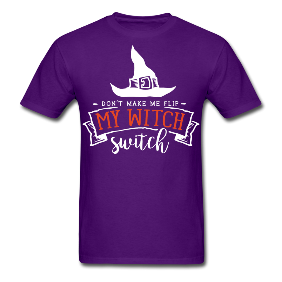 Dont make me flip my witch switch shirt Funny Halloween Witch T-Shirt - purple