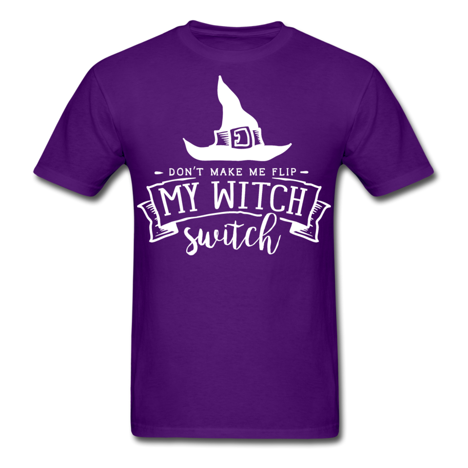 Dont make me flip my witch switch shirt Funny Halloween Witch T-Shirt - purple