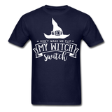 Dont make me flip my witch switch shirt Funny Halloween Witch T-Shirt - navy