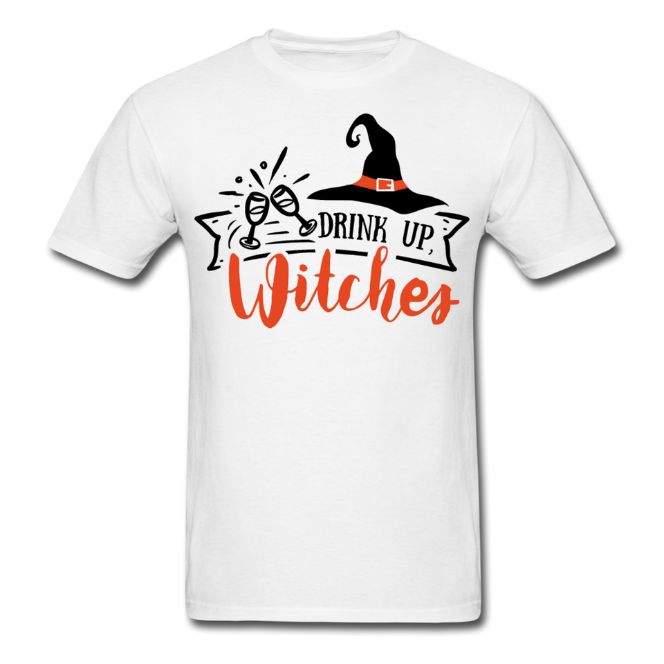 Drink up witches shirt Funny Halloween Witch T-Shirt - white