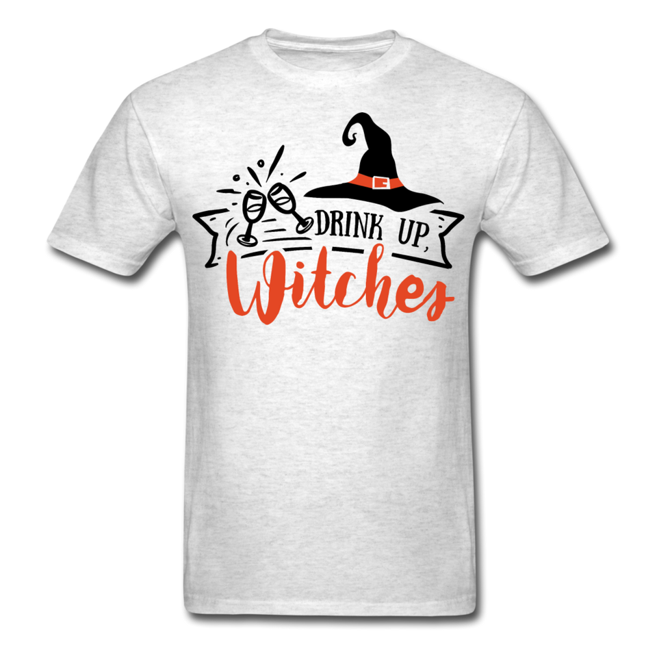 Drink up witches shirt Funny Halloween Witch T-Shirt - light heather gray