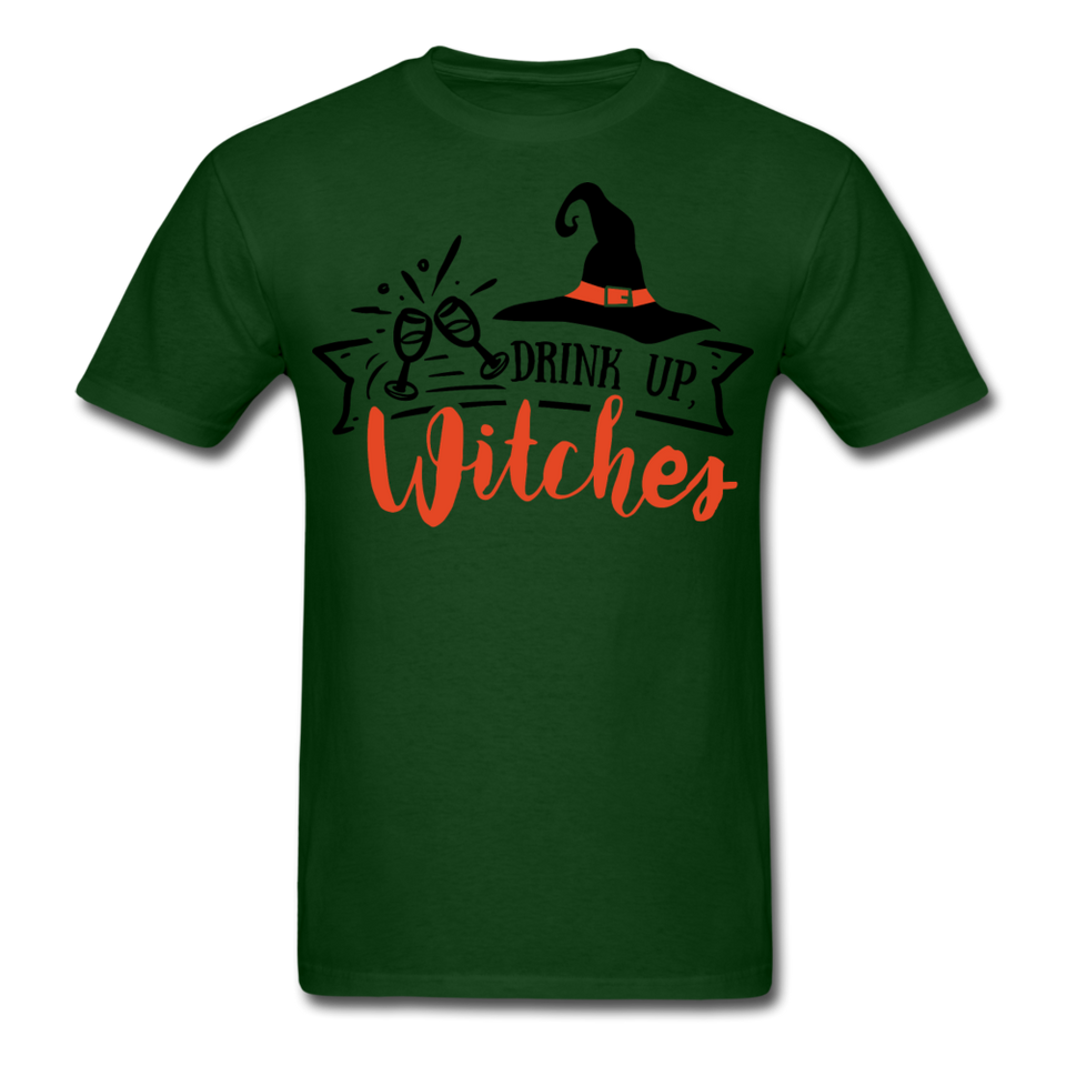 Drink up witches shirt Funny Halloween Witch T-Shirt - forest green