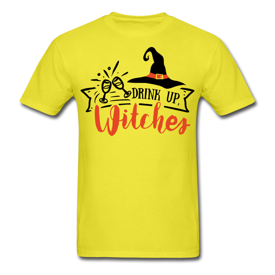 Drink up witches shirt Funny Halloween Witch T-Shirt - yellow