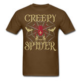 Creepy Spider shirt Funny Halloween Witch Bat T-Shirt - brown