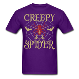 Creepy Spider shirt Funny Halloween Witch Bat T-Shirt - purple