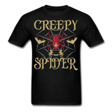 Creepy Spider shirt Funny Halloween Witch Bat T-Shirt - black