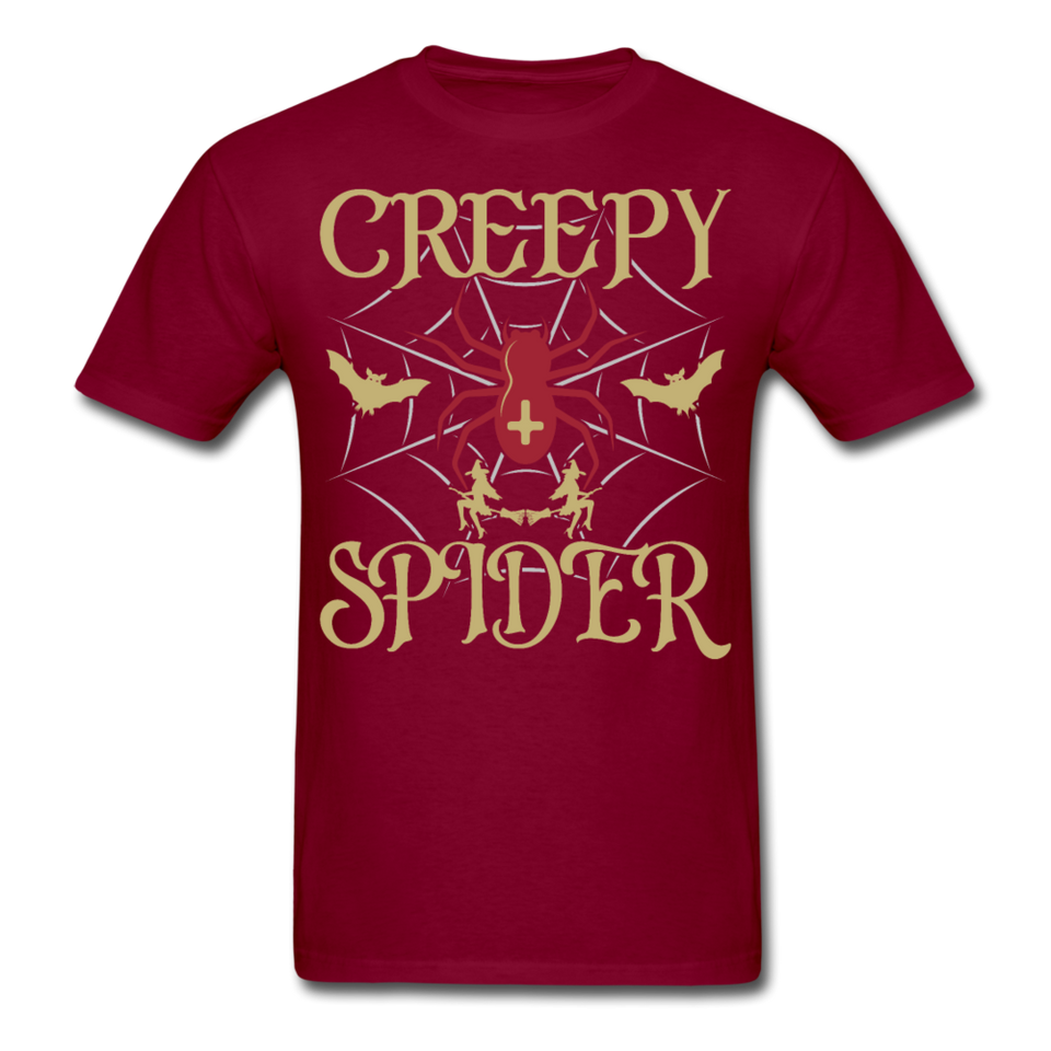 Creepy Spider shirt Funny Halloween Witch Bat T-Shirt - burgundy