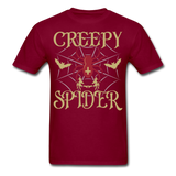 Creepy Spider shirt Funny Halloween Witch Bat T-Shirt - burgundy