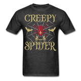 Creepy Spider shirt Funny Halloween Witch Bat T-Shirt - heather black
