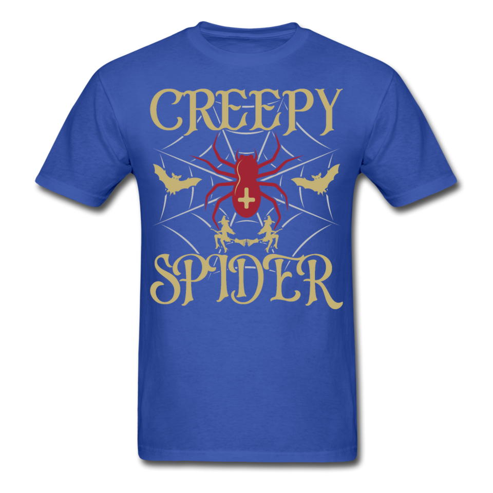 Creepy Spider shirt Funny Halloween Witch Bat T-Shirt - royal blue