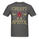 Creepy Spider shirt Funny Halloween Witch Bat T-Shirt - charcoal