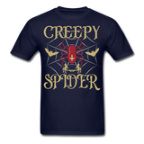 Creepy Spider shirt Funny Halloween Witch Bat T-Shirt - navy