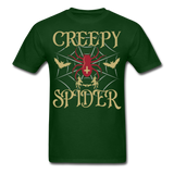 Creepy Spider shirt Funny Halloween Witch Bat T-Shirt - forest green