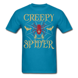 Creepy Spider shirt Funny Halloween Witch Bat T-Shirt - turquoise