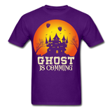 Ghost is Comming Halloween shirt Halloween Haunted House T-Shirt - purple