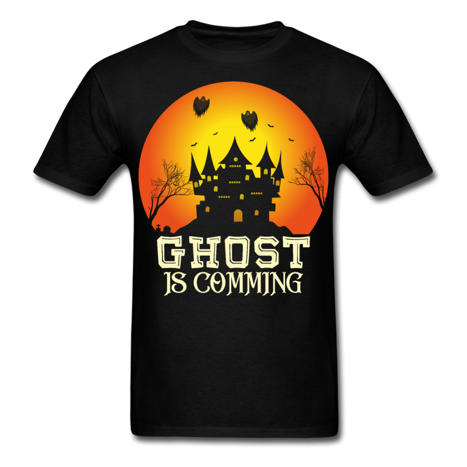 Ghost is Comming Halloween shirt Halloween Haunted House T-Shirt - black