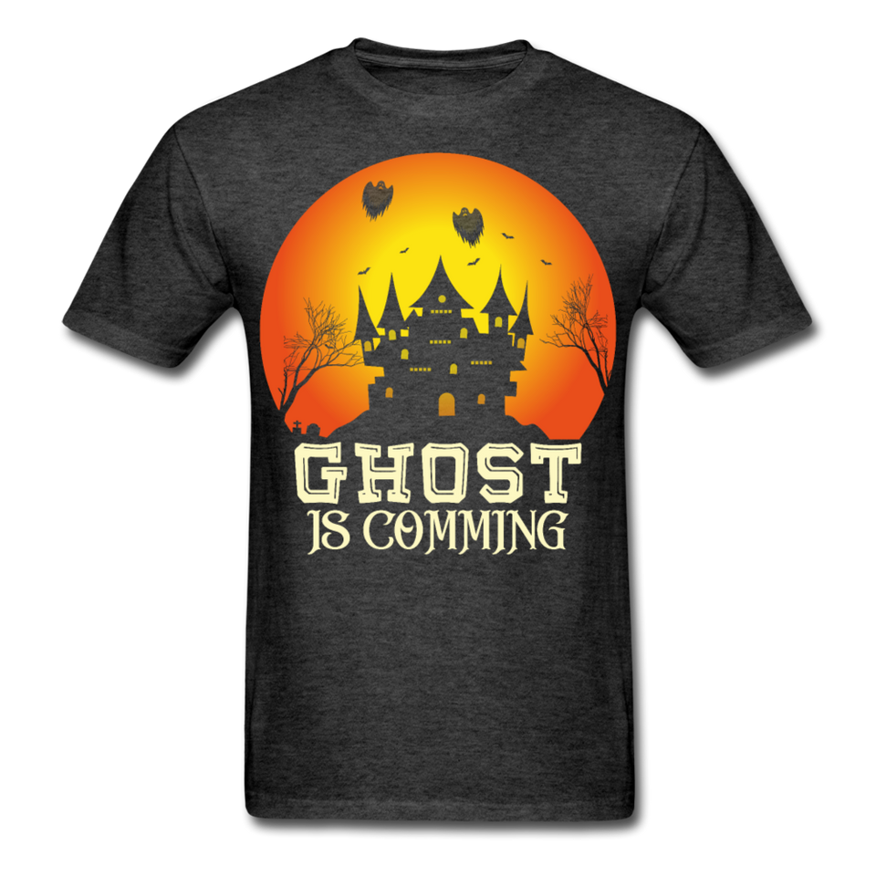 Ghost is Comming Halloween shirt Halloween Haunted House T-Shirt - heather black