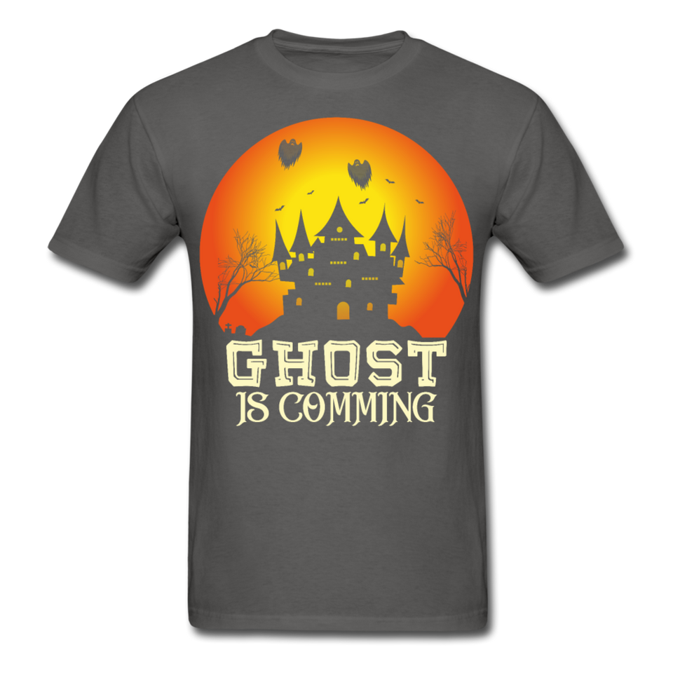 Ghost is Comming Halloween shirt Halloween Haunted House T-Shirt - charcoal