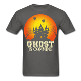 Ghost is Comming Halloween shirt Halloween Haunted House T-Shirt - charcoal