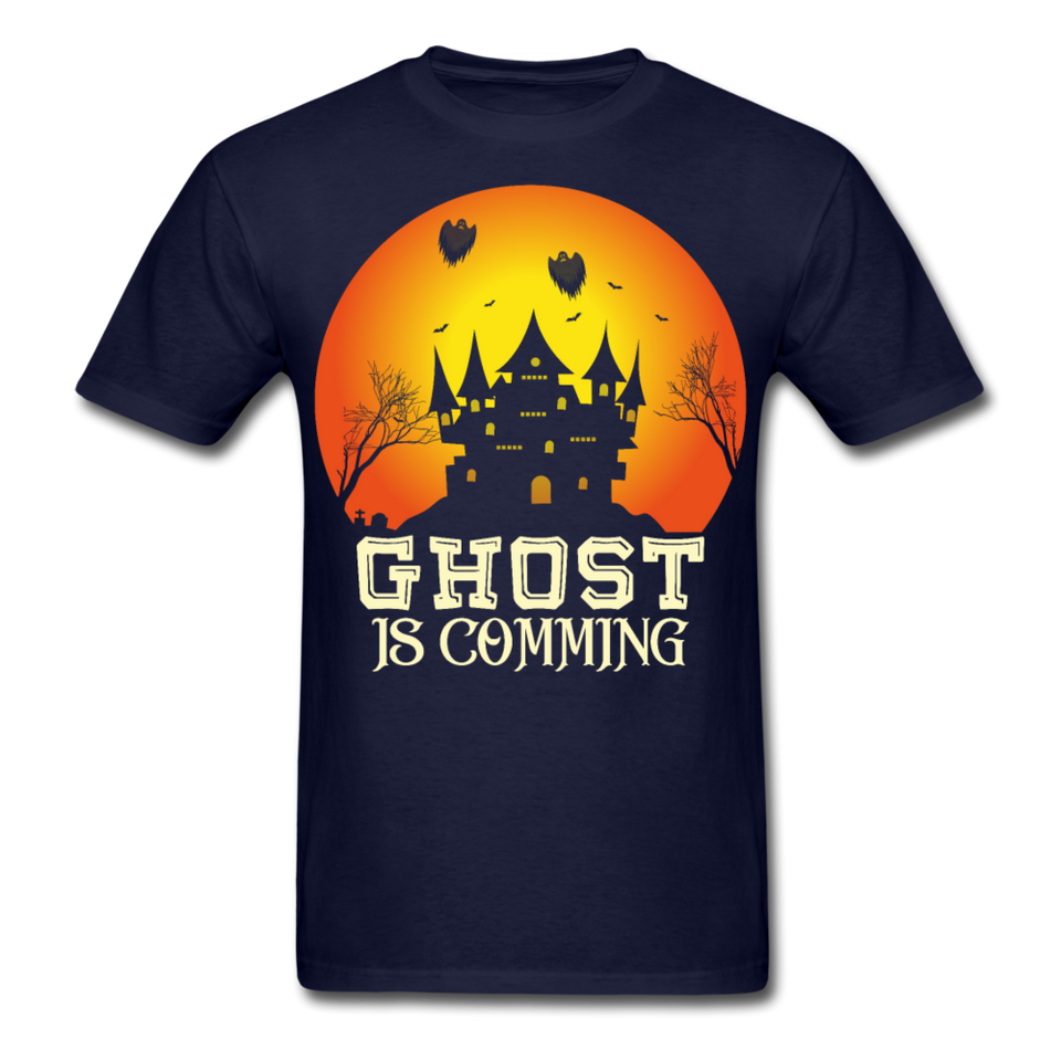 Ghost is Comming Halloween shirt Halloween Haunted House T-Shirt - navy