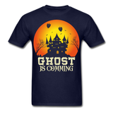 Ghost is Comming Halloween shirt Halloween Haunted House T-Shirt - navy