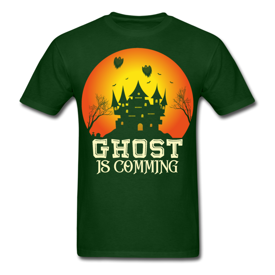 Ghost is Comming Halloween shirt Halloween Haunted House T-Shirt - forest green