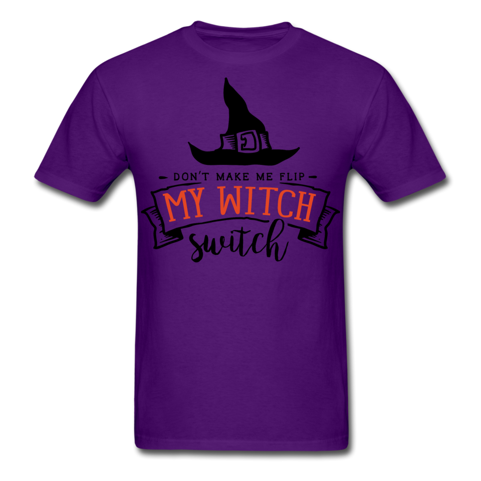 Dont make me flip my witch switch shirt Funny Halloween Witch T-Shirt - purple