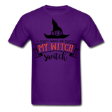 Dont make me flip my witch switch shirt Funny Halloween Witch T-Shirt - purple