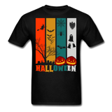 Halloween shirt Creepy Graveyard Ghost Wolf Bat Witch Halloween Pumpkin T-Shirt - black