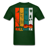 Halloween shirt Creepy Graveyard Ghost Wolf Bat Witch Halloween Pumpkin T-Shirt - forest green