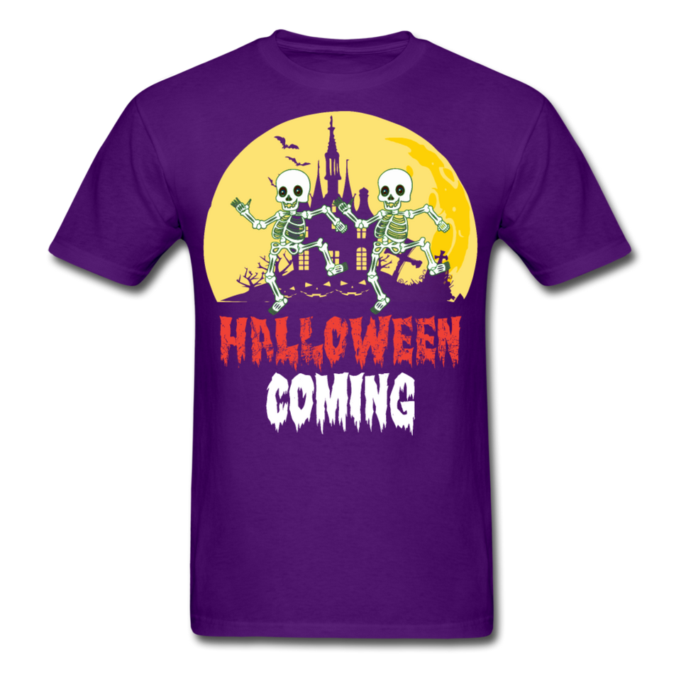 Halloween Comming Skeleton shirt Halloween Haunted House T-Shirt - purple