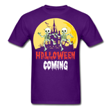 Halloween Comming Skeleton shirt Halloween Haunted House T-Shirt - purple