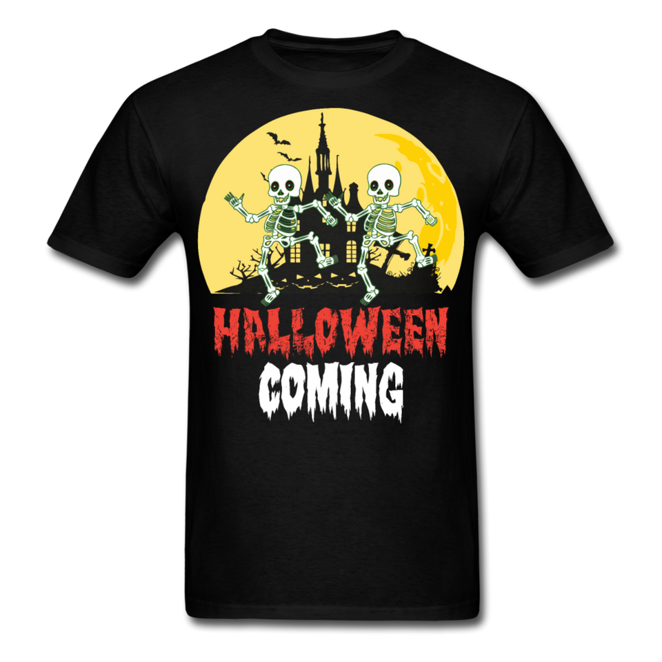 Halloween Comming Skeleton shirt Halloween Haunted House T-Shirt - black