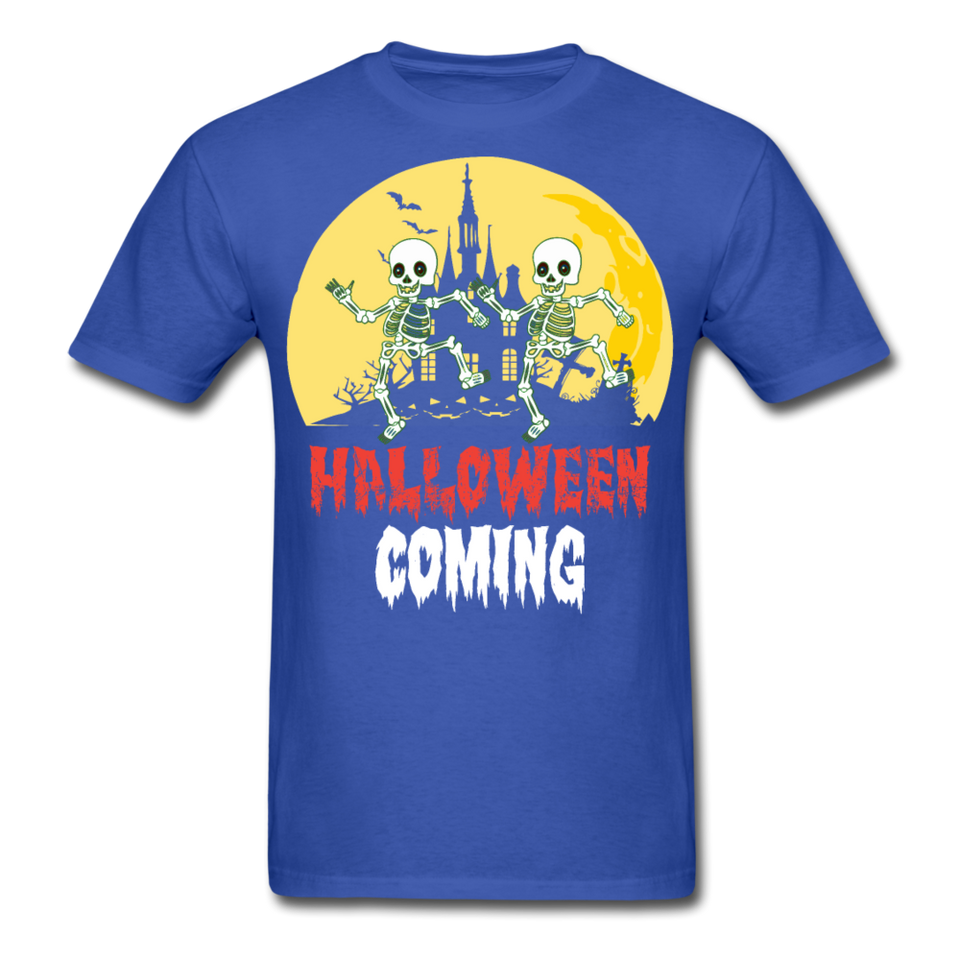 Halloween Comming Skeleton shirt Halloween Haunted House T-Shirt - royal blue