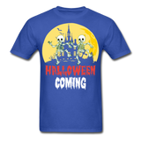 Halloween Comming Skeleton shirt Halloween Haunted House T-Shirt - royal blue