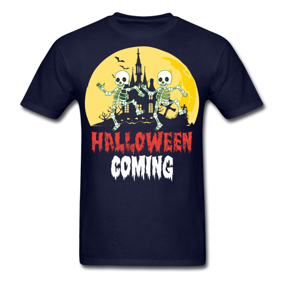 Halloween Comming Skeleton shirt Halloween Haunted House T-Shirt - navy