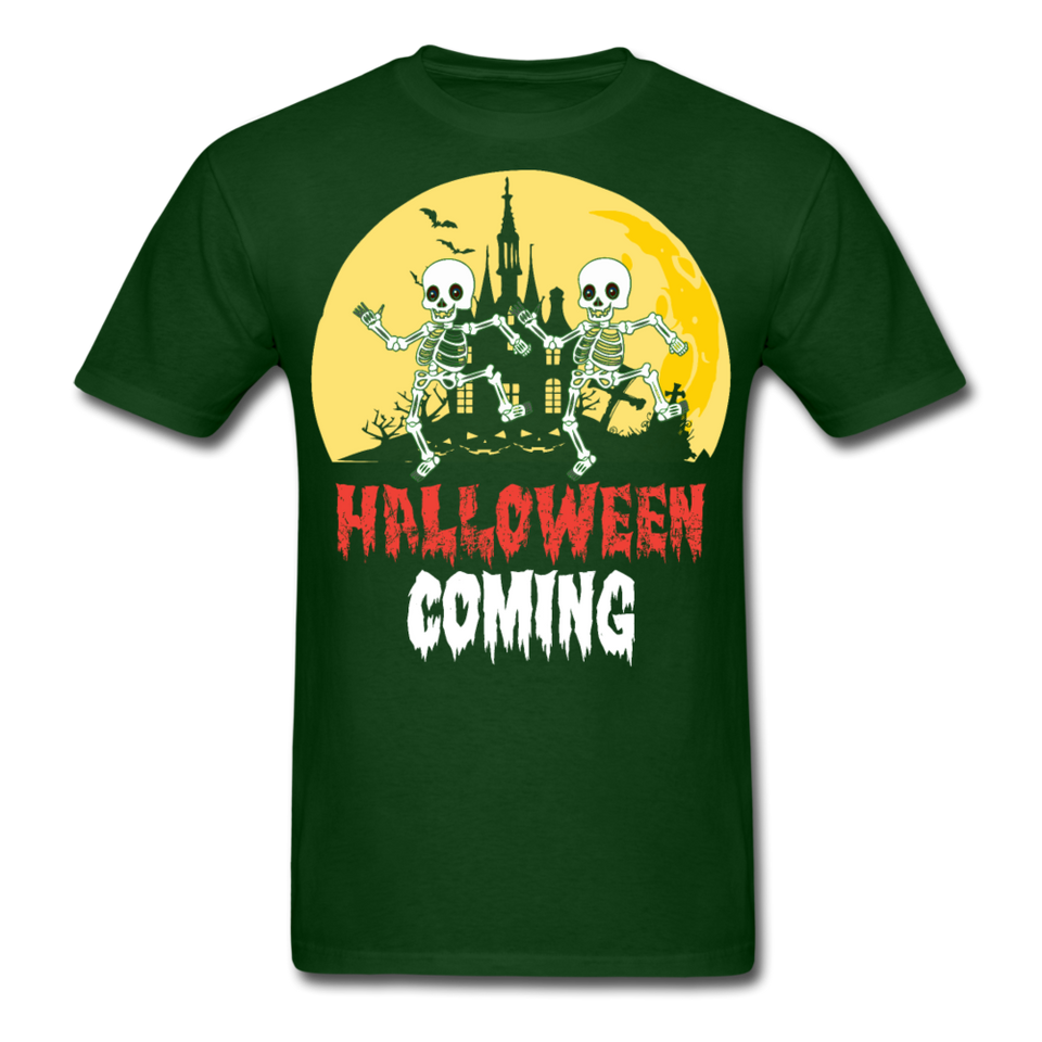 Halloween Comming Skeleton shirt Halloween Haunted House T-Shirt - forest green