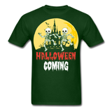 Halloween Comming Skeleton shirt Halloween Haunted House T-Shirt - forest green