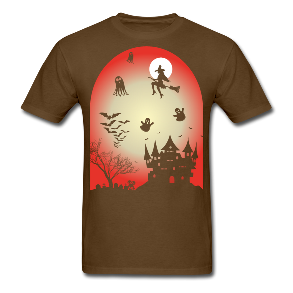 Halloween 2021 shirt Graveyard Ghost Bat Witch Halloween Haunted House T-Shirt - brown