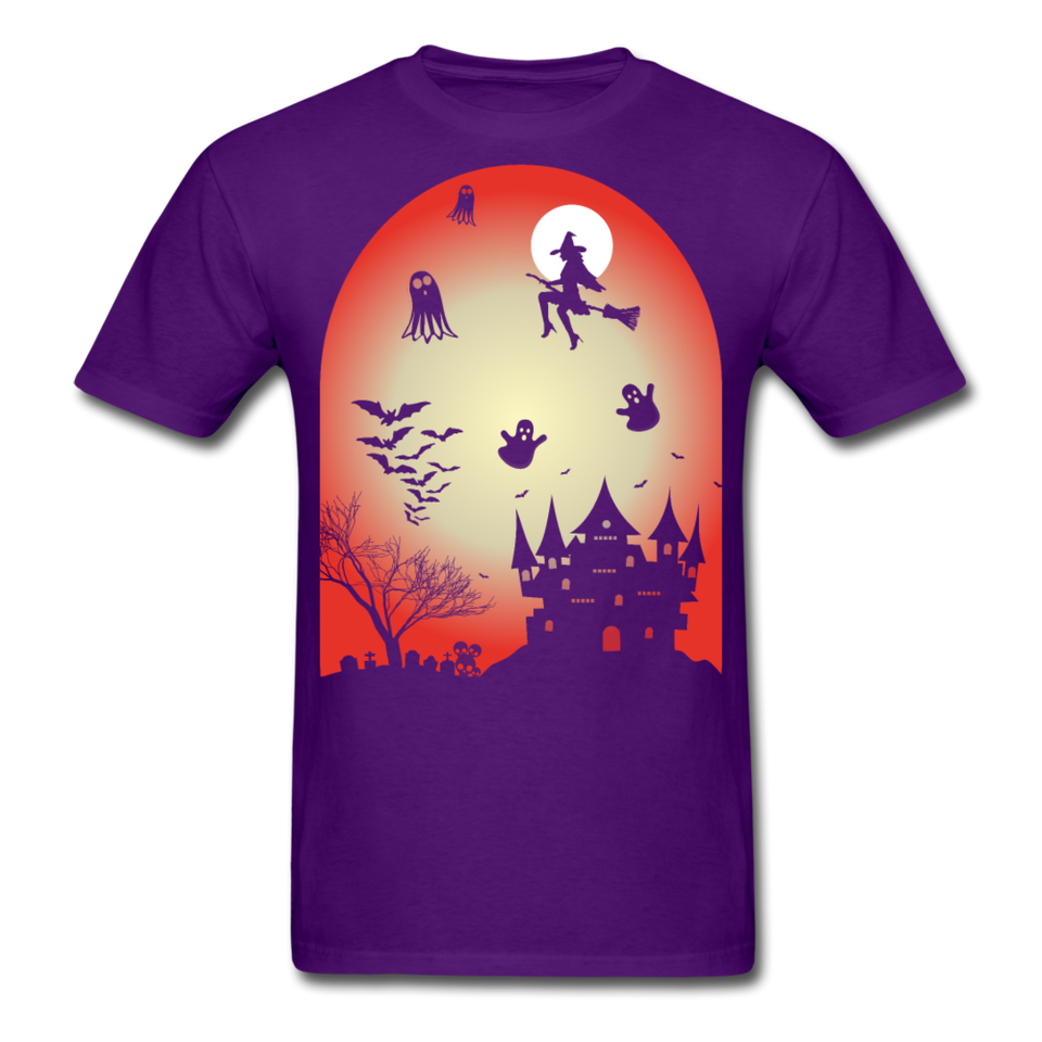 Halloween 2021 shirt Graveyard Ghost Bat Witch Halloween Haunted House T-Shirt - purple