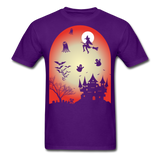 Halloween 2021 shirt Graveyard Ghost Bat Witch Halloween Haunted House T-Shirt - purple